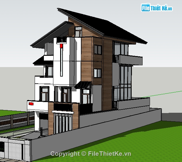 biệt thự đẹp,thiết kế biệt thự đẹp,biệt thự sketchup,bản vẻ thiết kế biệt thự,file thiết kế biệt thự,file sketchup