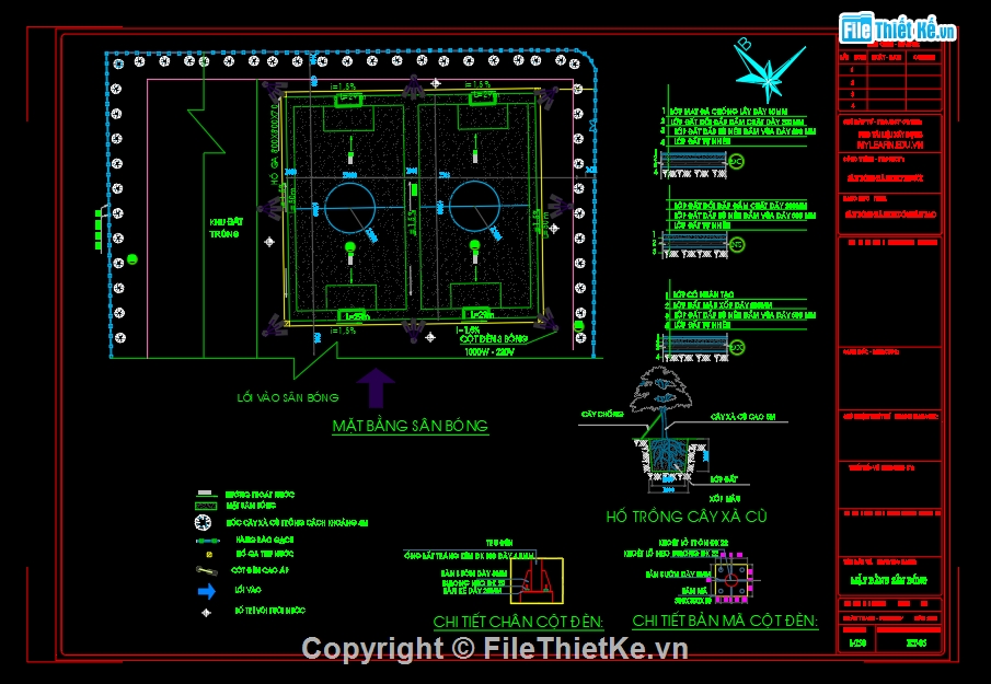 Bản vẽ,Bản vẽ chi tiết,Bản vẽ kĩ thuật,chi tiết thi công,Bản vẽ thi công,sân bóng