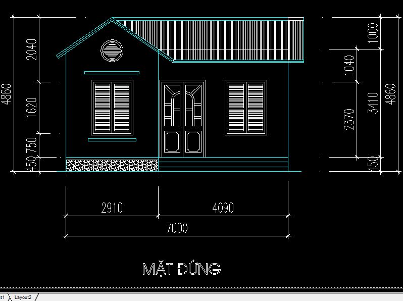 bản vẽ nhà một tầng,bản vẽ nhà cấp 4,bản vẽ nhà mái thái,bản vẽ nhà diện tích nhỏ