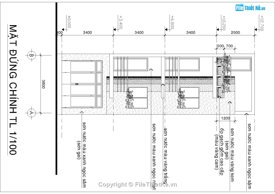 file cad nhà phố 3 tầng 1 tum,nhà phố 3 tầng 1 tum,mẫu nhà phố 3 tầng 1 tum