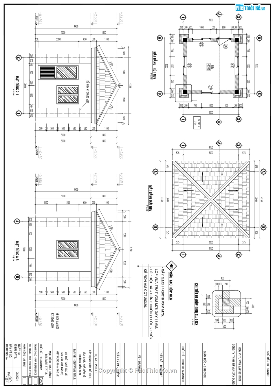 nhà bảo vệ,Bản vẽ thiết kế nhà bảo vệ,nhà banh mầm non,vườn cổ tích mầm non