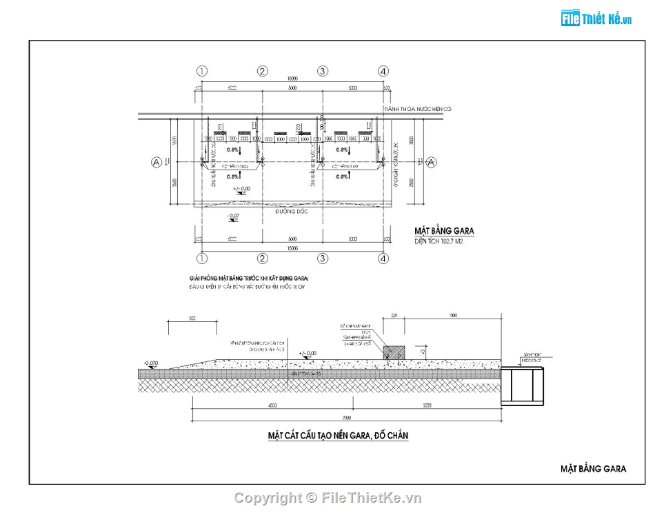 nhà để xe,bản vẽ gara xe máy,bản vẽ nhà để xe,nhà để xe nhân viên và khách,hồ sơ thiết kế nhà để xe