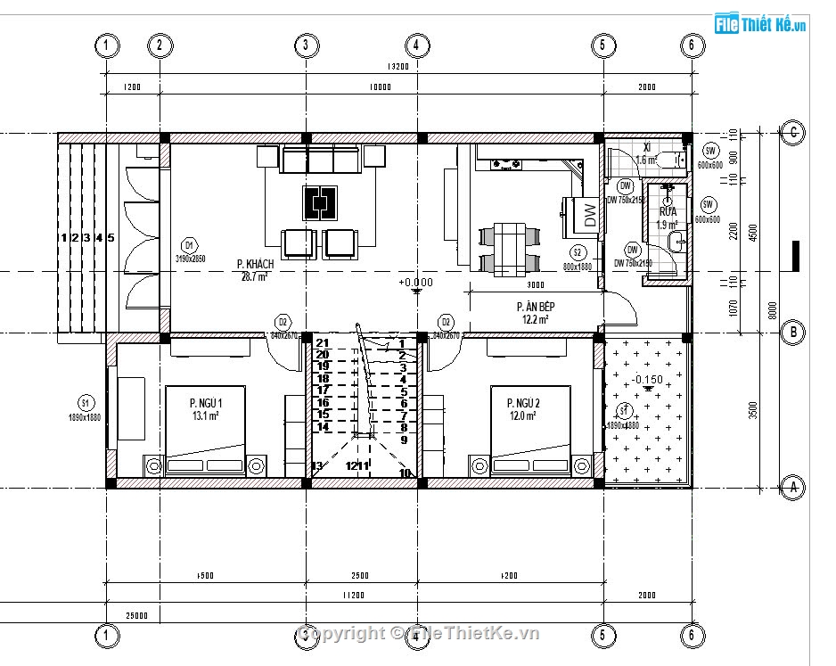 Bản vẽ nhà phố,thiết kế nhà 2 tầng,nhà phố 8mx13m,nhà phố đẹp,nhà phố 2 tầng đẹp