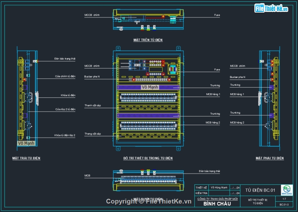 Bản vẽ autocad tủ điện MSB,Bản vẽ tủ điện Solar Inverter String,Biện pháp thi công chiếu sáng,Bản vẽ trạm biến áp 1 cột,File dwg tủ điện tạm công trường,tủ điện