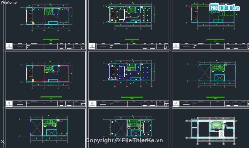 Bản vẽ nhà phố,File cad nhà phố,Bản vẽ cad nhà phố,File cad nhà phố 4 tầng