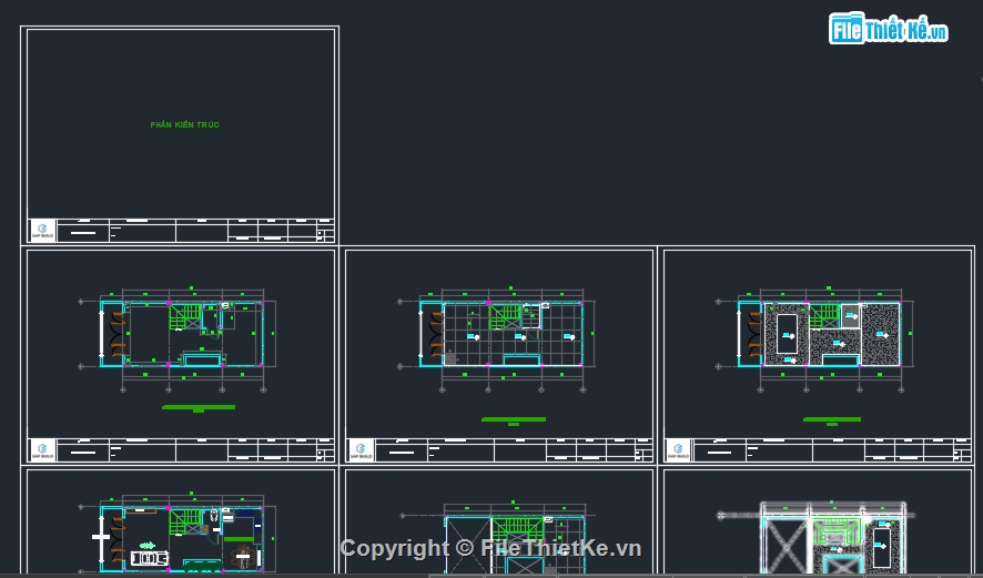 Bản vẽ nhà phố,File cad nhà phố,Bản vẽ cad nhà phố,File cad nhà phố 4 tầng