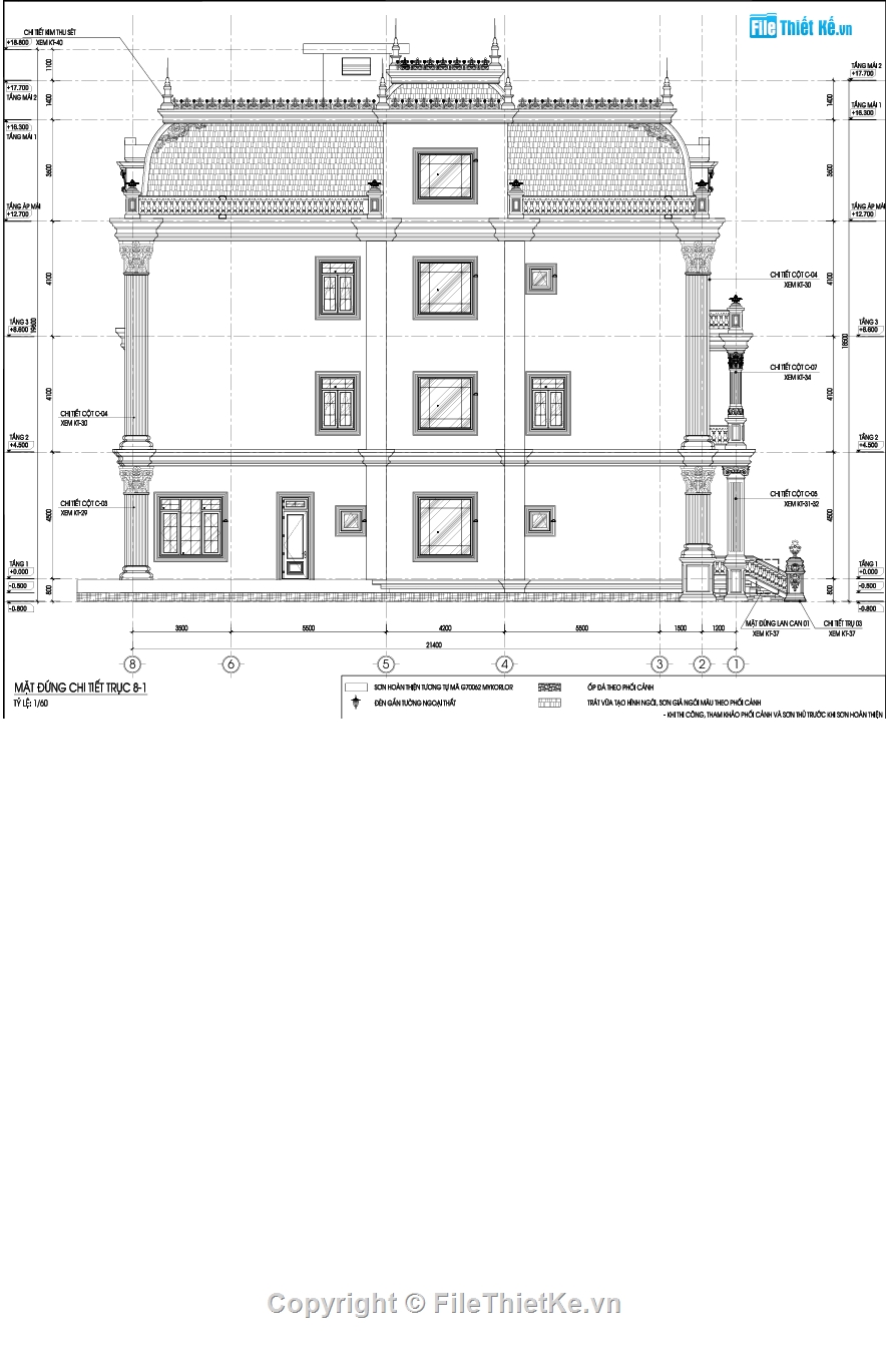Bản vẽ chi tiết,4 tầng,bản vẽ kiến trúc,chi tiết cổ,chi tiết