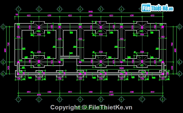 trường THCS 10.72x30.52m,bản vẽ trường THCS,Bản vẽ trường trung học cơ sở,trường học 2 tầng,bản vẽ trường 2 tầng 6 phòng học