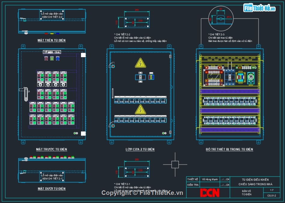 Bản vẽ thiết kế tủ điện,file dwg tủ điện tạm công trường,tủ điện điều khiển luân phiên 2 bơm nước thải,Tủ điện ATS,DCN,bản vẽ tủ điện solar inverter string