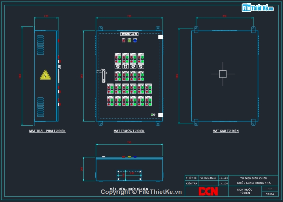 Bản vẽ thiết kế tủ điện,file dwg tủ điện tạm công trường,tủ điện điều khiển luân phiên 2 bơm nước thải,Tủ điện ATS,DCN,bản vẽ tủ điện solar inverter string