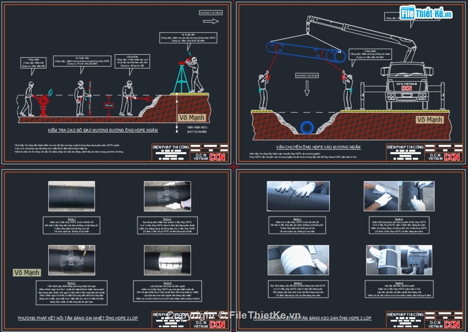 Biện pháp thi công ống nhựa gân xoắn HDPE,Biện pháp thi công lắp đặt đường ống nước ngầm,Biện pháp thi công chiếu sáng,Biện pháp thi công chống sét,Bản vẽ trạm biến áp 1 cột,Biện pháp thi công