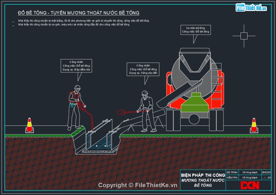 Biện pháp thi công mương thoát nước,biện pháp thi công khoan ngầm kéo ống qua đường,CONSTRUCTION METHODS,Biện pháp thi công hào kỹ thuật,Biện pháp thi công cống hộp bê tông lắp ghép,DCN