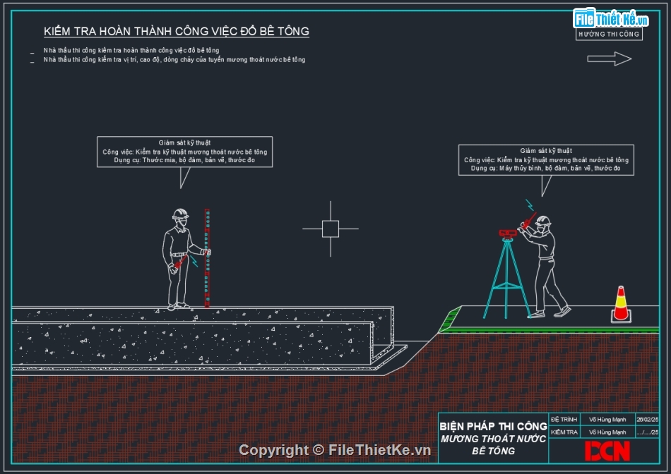 Biện pháp thi công mương thoát nước,biện pháp thi công khoan ngầm kéo ống qua đường,CONSTRUCTION METHODS,Biện pháp thi công hào kỹ thuật,Biện pháp thi công cống hộp bê tông lắp ghép,DCN