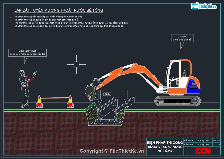 Biện pháp thi công mương thoát nước,biện pháp thi công khoan ngầm kéo ống qua đường,CONSTRUCTION METHODS,Biện pháp thi công hào kỹ thuật,Biện pháp thi công cống hộp bê tông lắp ghép,DCN