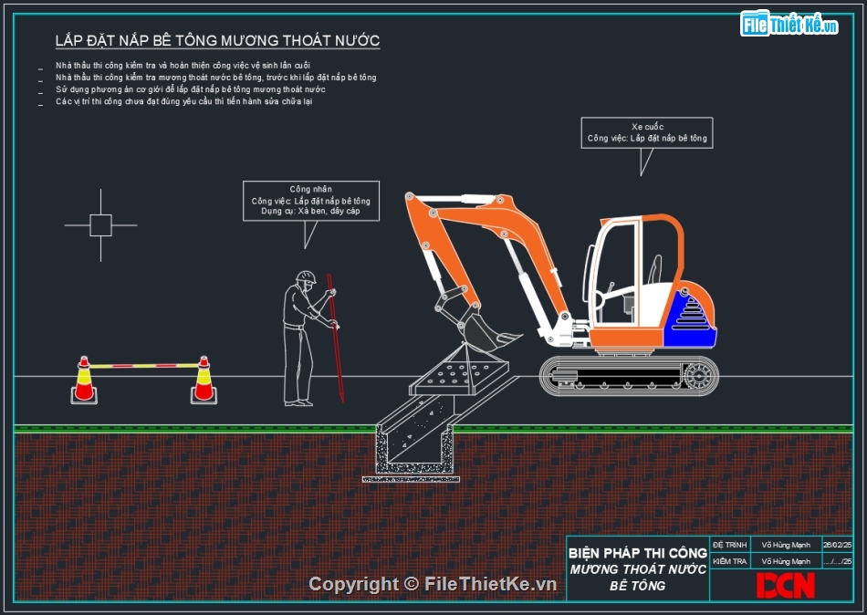 Biện pháp thi công mương thoát nước,biện pháp thi công khoan ngầm kéo ống qua đường,CONSTRUCTION METHODS,Biện pháp thi công hào kỹ thuật,Biện pháp thi công cống hộp bê tông lắp ghép,DCN