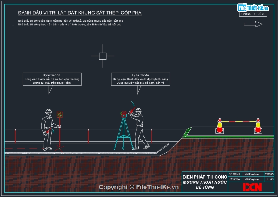 Biện pháp thi công mương thoát nước,biện pháp thi công khoan ngầm kéo ống qua đường,CONSTRUCTION METHODS,Biện pháp thi công hào kỹ thuật,Biện pháp thi công cống hộp bê tông lắp ghép,DCN