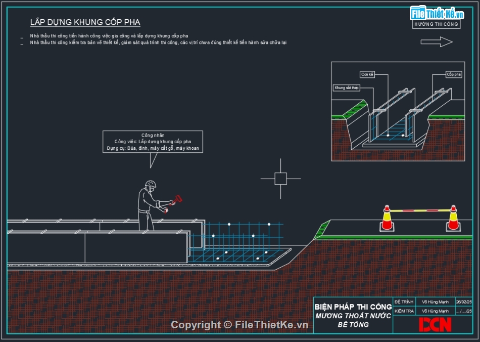 Biện pháp thi công mương thoát nước,biện pháp thi công khoan ngầm kéo ống qua đường,CONSTRUCTION METHODS,Biện pháp thi công hào kỹ thuật,Biện pháp thi công cống hộp bê tông lắp ghép,DCN