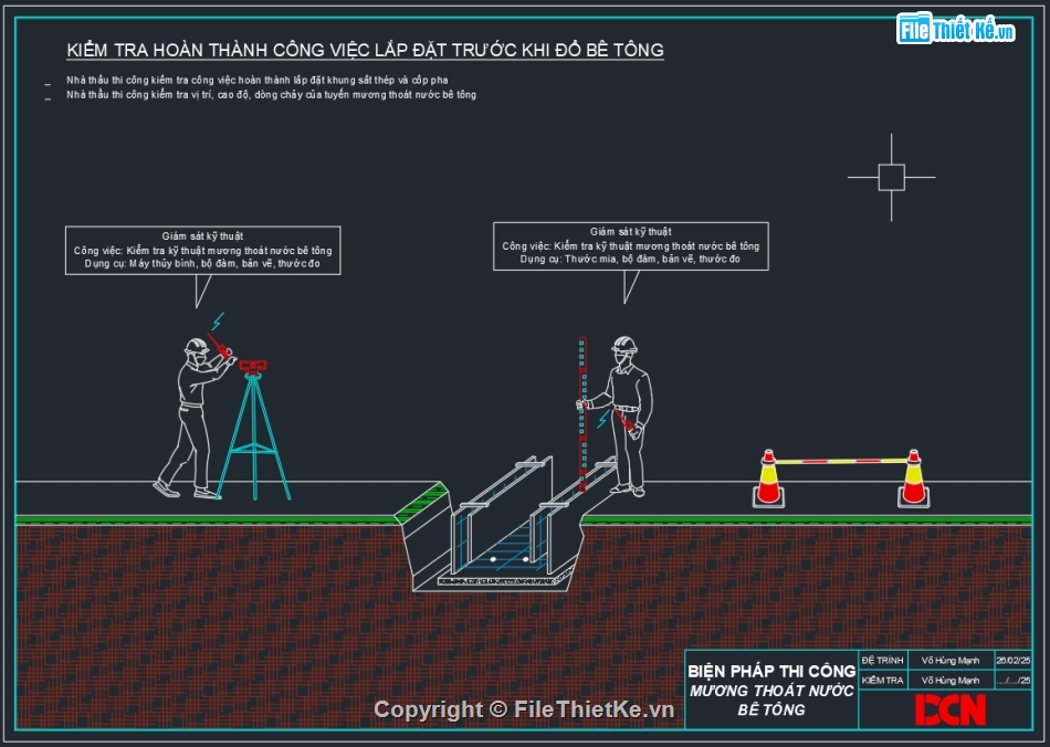 Biện pháp thi công mương thoát nước,biện pháp thi công khoan ngầm kéo ống qua đường,CONSTRUCTION METHODS,Biện pháp thi công hào kỹ thuật,Biện pháp thi công cống hộp bê tông lắp ghép,DCN