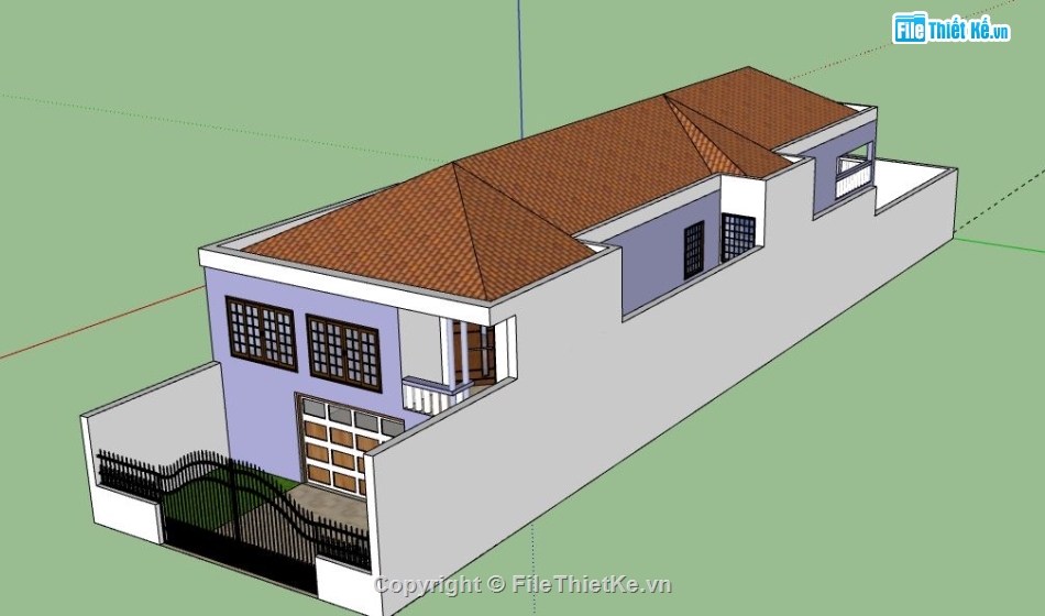 Biệt thự 1 tầng,model su biệt thự 1 tầng,file su biệt thự 1 tầng,sketchup biệt thự 1 tầng,biệt thự 1 tầng file su