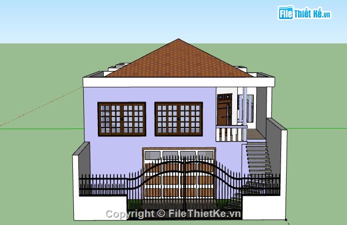 Biệt thự 1 tầng,model su biệt thự 1 tầng,file su biệt thự 1 tầng,sketchup biệt thự 1 tầng,biệt thự 1 tầng file su