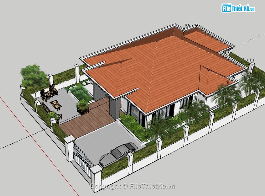 Biệt thự 1 tầng,Model su biệt thự 1 tầng,file su biệt thự 1 tầng