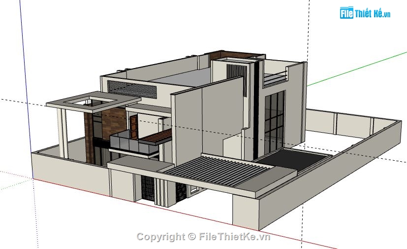 Biệt thự 1 tầng,model su biệt thự 1 tầng,biệt thự 1 tầng file su