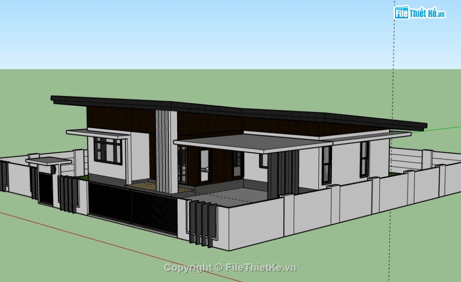 Biệt thự 1 tầng,Model su biệt thự 1 tầng,biệt thự 1 tầng file su