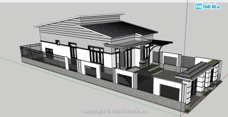 file su biệt thự,sketchup biệt thự,model su biệt thự