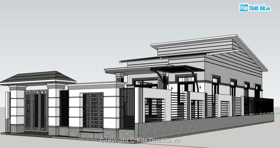 file su biệt thự,sketchup biệt thự,model su biệt thự