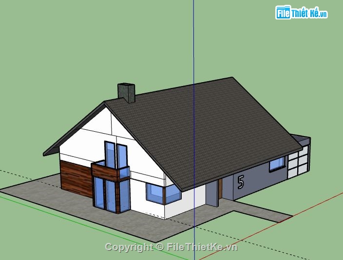 Biệt thự 1 tầng,model su biệt thự 1 tầng,biệt thự 1 tầng file su