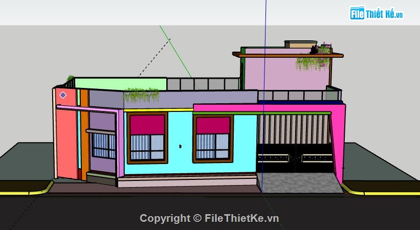 Biệt thự 1 tầng,model su biệt thự 1 tầng,biệt thự 1 tầng file su