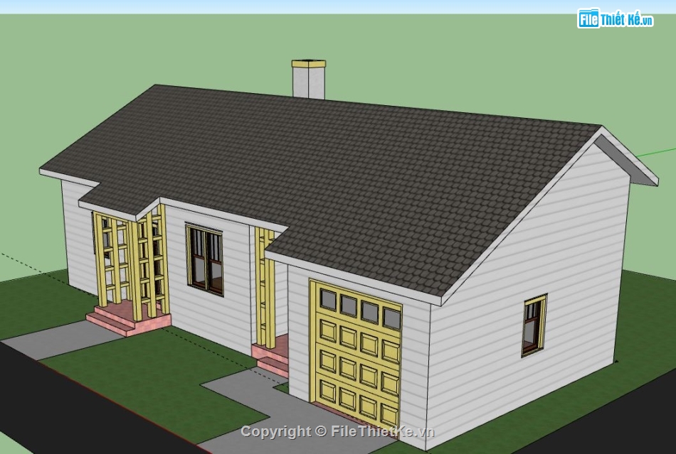 Biệt thự 1 tầng,model su biệt thự 1 tầng,biệt thự 1 tầng file su,sketchup biệt thự 1 tầng,biệt thự 1 tầng sketchup