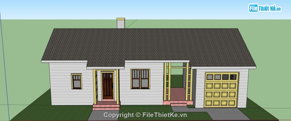 Biệt thự 1 tầng,model su biệt thự 1 tầng,biệt thự 1 tầng file su,sketchup biệt thự 1 tầng,biệt thự 1 tầng sketchup