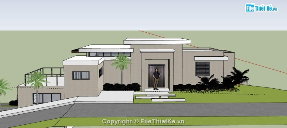 Biệt thự 1 tầng,model su biệt thự 1 tầng,biệt thự 1 tầng sketchup,sketchup biệt thự 1 tầng,biệt thự 1 tầng file su