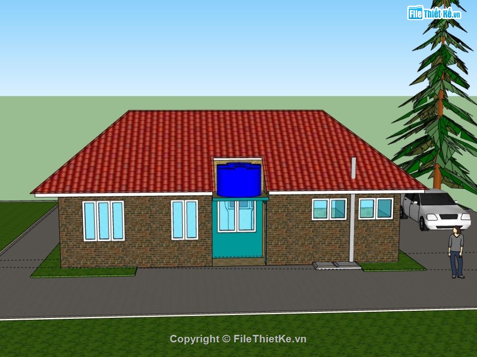 Biệt thự 1 tầng,model su biệt thự 1 tầng,file su biệt thự 1 tầng