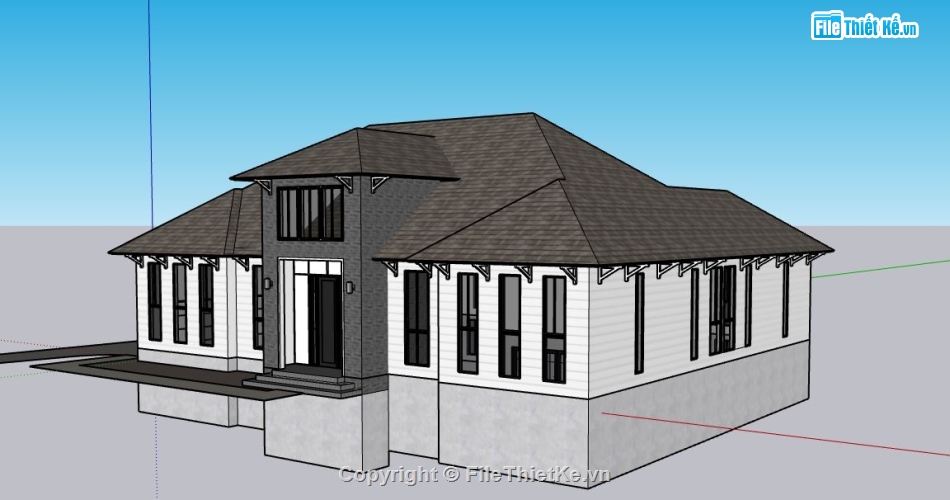 su biệt thự,model su biệt thự,sketchup biệt thự