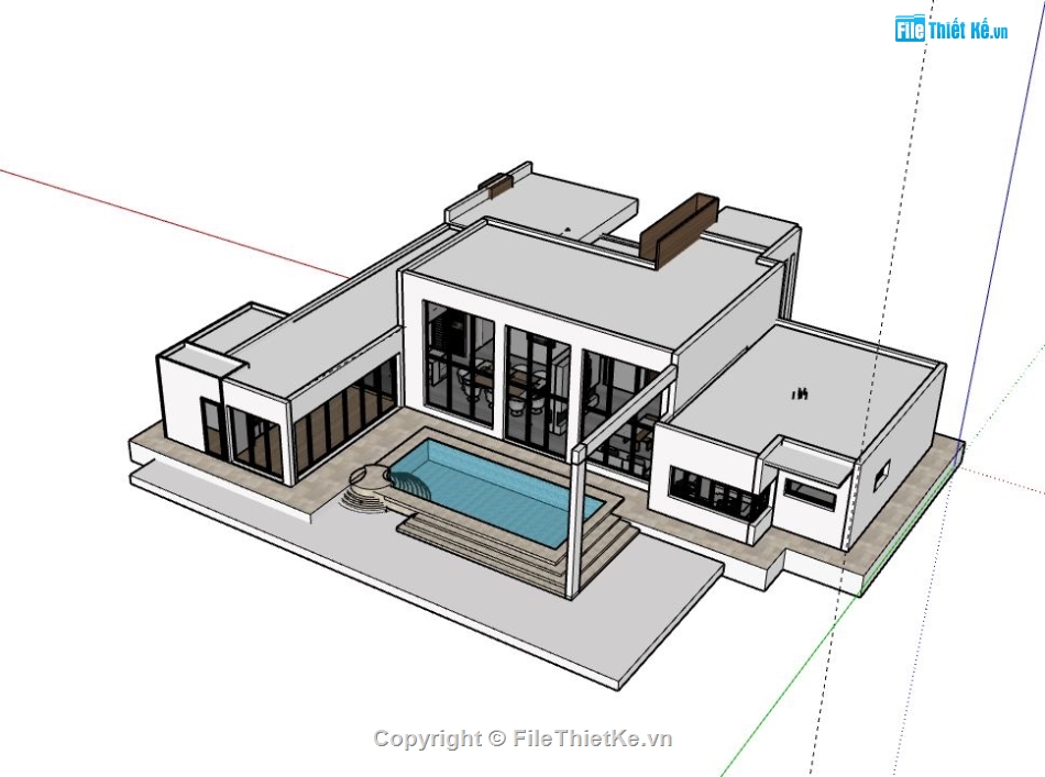 Biệt thự 1 tầng,model su biệt thự 1 tầng,file su biệt thự 1 tầng