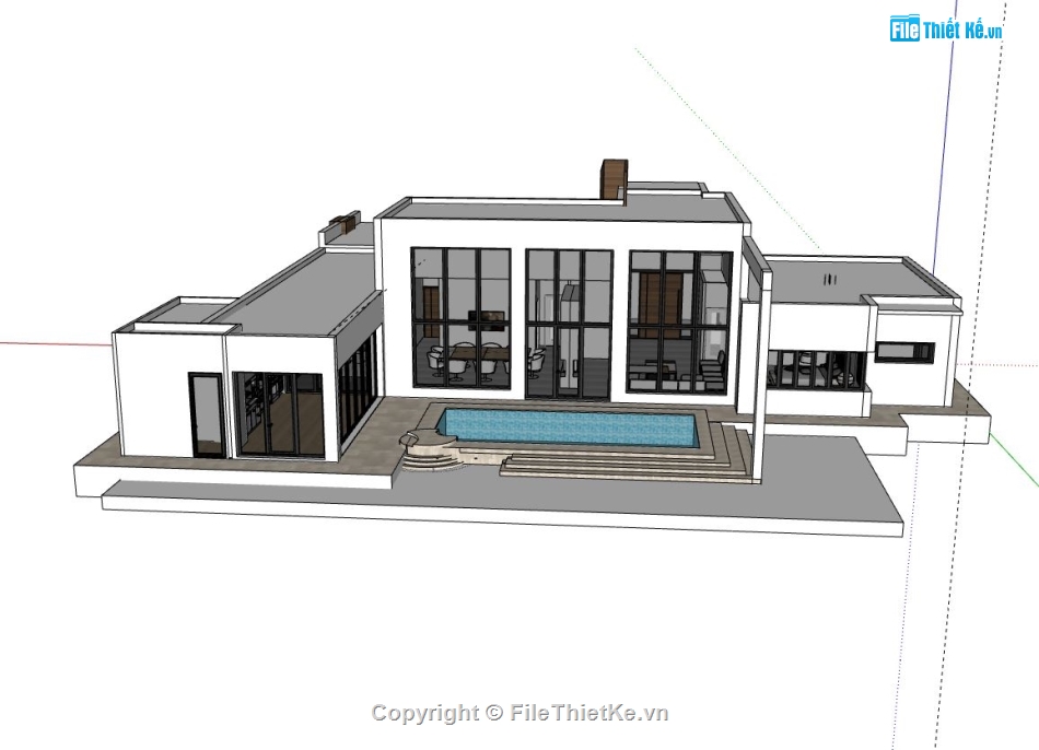 Biệt thự 1 tầng,model su biệt thự 1 tầng,file su biệt thự 1 tầng