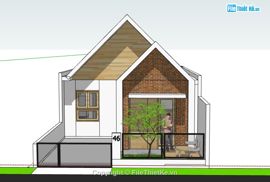 Biệt thự 1 tầng,model su biệt thự 1 tầng,file su biệt thự 1 tầng,biệt thự 1 tầng model su,sketchup biệt thự 1 tầng