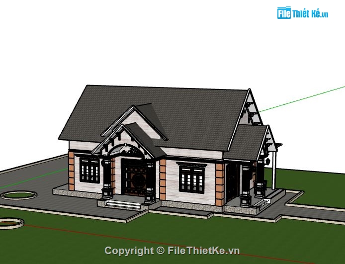 Biệt thự 1 tầng,model su biệt thự 1 tầng,file su biệt thự 1 tầng