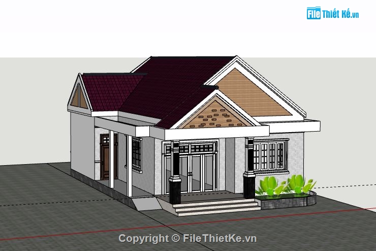 Biệt thự 1 tầng,model su biệt thự 1 tầng,biệt thự 1 tầng file su