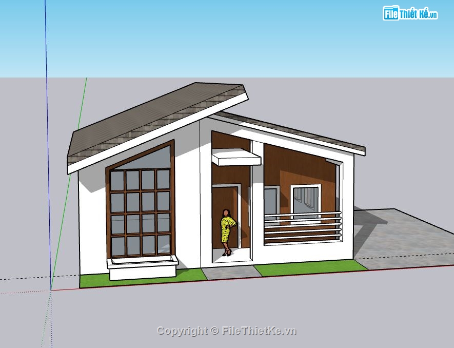 Biệt thự 1 tầng,sketchup Biệt thự  1 tầng,Biệt thự