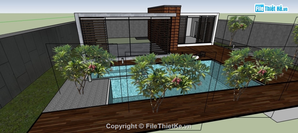 file su biệt thự,file sketchup biệt thự,model su biệt thự