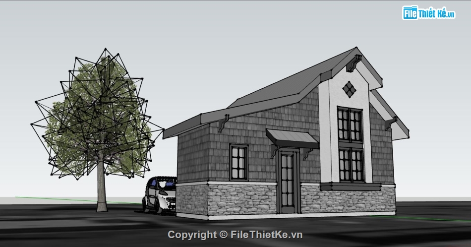 file sketchup biệt thự,model su biệt thự,file su biệt thự