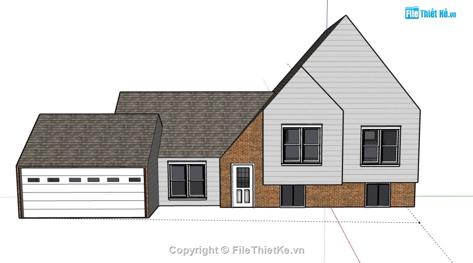 Biệt thự 1 tầng,model su biệt thự 1 tầng,file su biệt thự 1 tầng,biệt thự 1 tầng sketchup,sketchup biệt thự 1 tầng