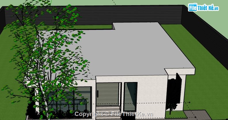 Biệt thự 1 tầng,model su biệt thự 1 tầng,sketchup biệt thự 1 tầng,biệt thự 1 tầng sketchup