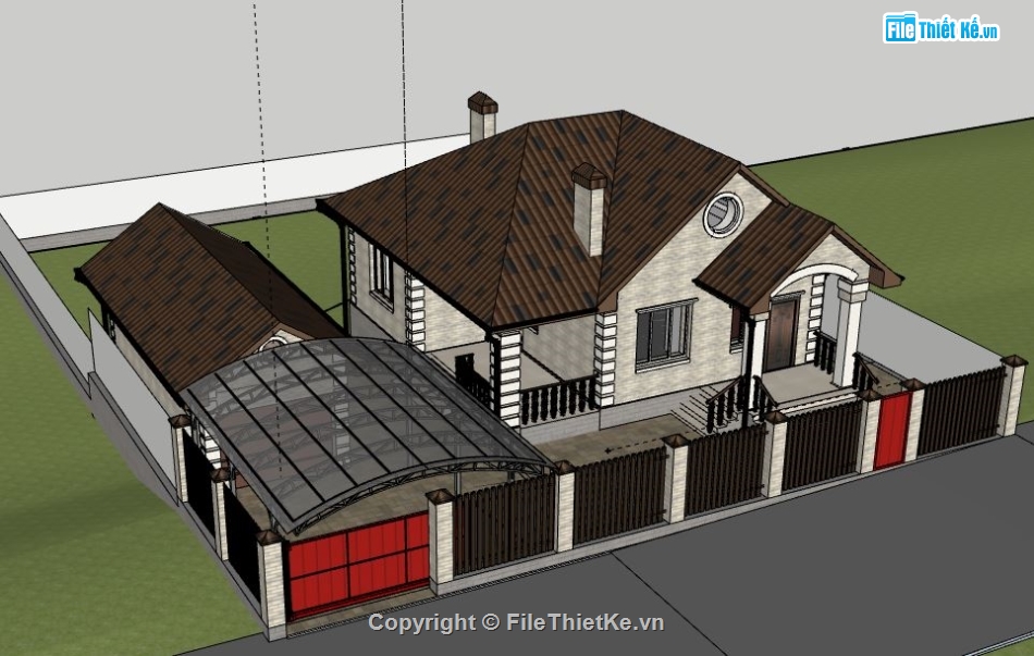 Biệt thự 1 tầng,model su biệt thự 1 tầng,biệt thự 1 tầng file su,sketchup biệt thự 1 tầng,biệt thự 1 tầng sketchup