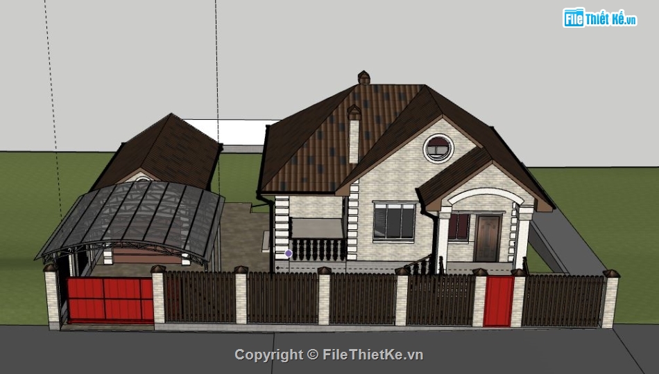 Biệt thự 1 tầng,model su biệt thự 1 tầng,biệt thự 1 tầng file su,sketchup biệt thự 1 tầng,biệt thự 1 tầng sketchup