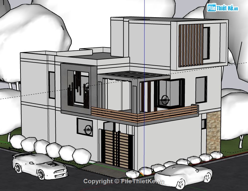 Biệt thự 2 tầng 1 tum,Model su biệt tự 2 tầng 1 tum,file su biệt thự 2 tầng,biệt thự 2 tầng 1 tum model su