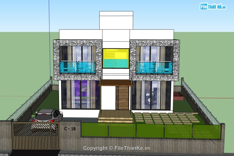 biệt thự 2 tầng,model su biệt thự 2 tầng,file sketchup biệt thự 2 tầng,biệt thự 2 tầng file su,file su biệt thự 2 tầng